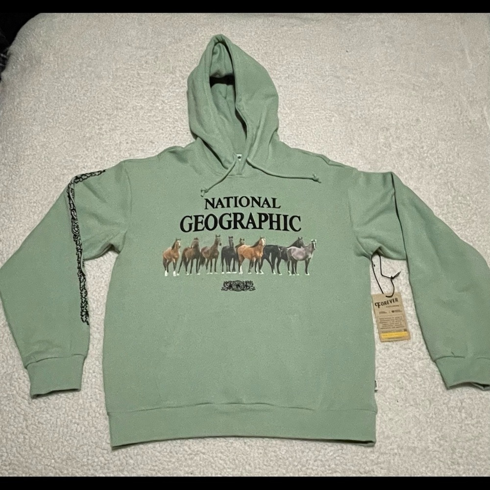 National Geographic Parks Project Wild Horses Womens Hooded Sweatshirt Med NWT